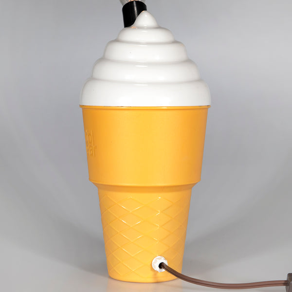 Vintage Ice Cream Cone Up-cycled Lamp with Filament Lightbulb