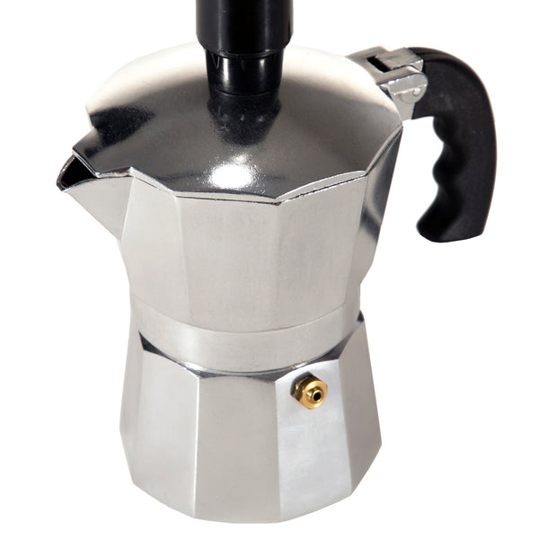 Small Silver Espresso Lamp with Black Lampshade