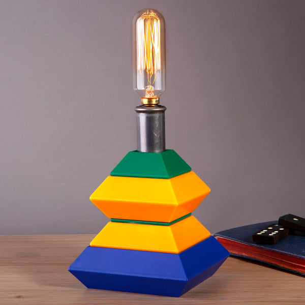 Hand Crafted Colorful Little Lamp with New Filament Lightbulb
