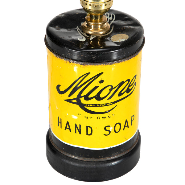 Vintage Mione Hand Soap Tin Lamp