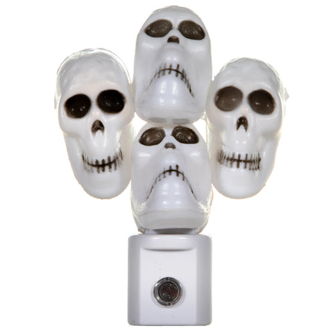 LED Plug In Nightlight Handcrafted from Spooky Skulls