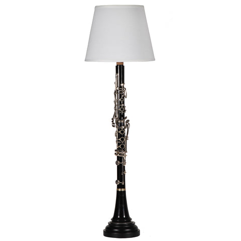Vintage Clarinet Pieces Lamp with New Fabric Lampshade