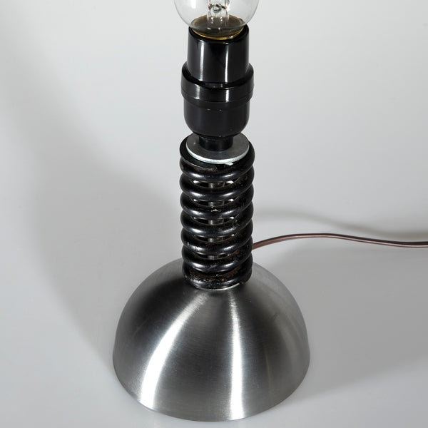Industrial Black Rubber Coil on Silver Metal Base Small Accent Light