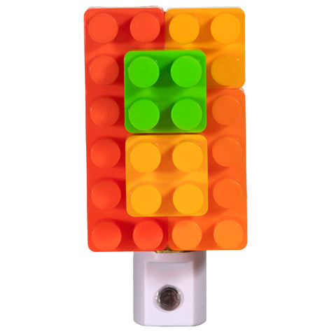 Unique Hand Crafted Night Light Up-cycled from Kids Lego-styled Blocks