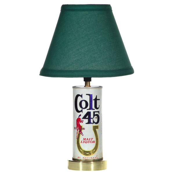 Vintage Beer Can Up-cycled Lamp with New Fabric Lampshade