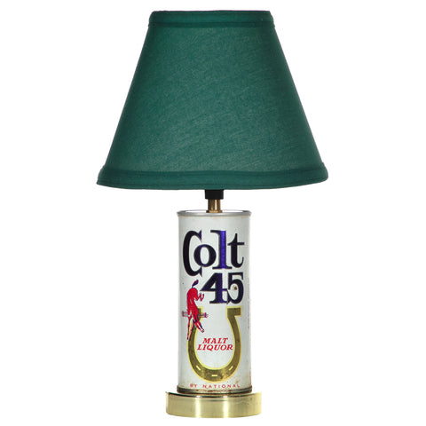 Vintage Beer Can Up-cycled Lamp with New Fabric Lampshade