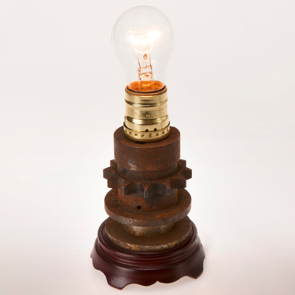 Industrial Vintage Gear Handcrafted Up-cycled Accent Lamp