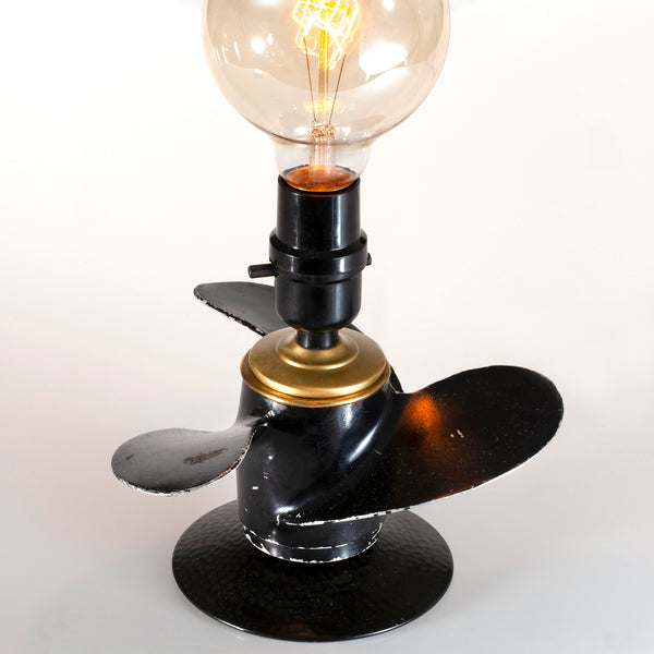 Vintage Boat Propeller Lamp with Large New Filament Lightbulb