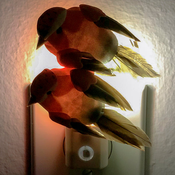 Fanciful Birds in Flight Night Light - Hand Crafted Auto Sensor LED Unique Nite Lite