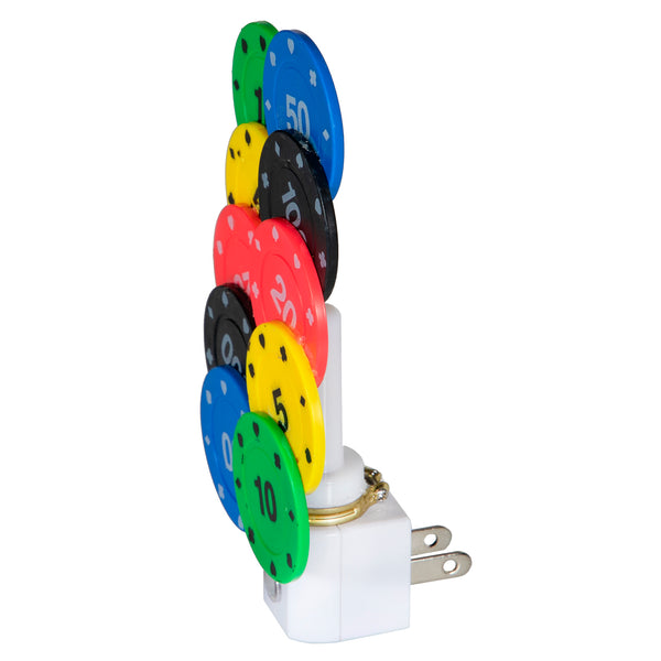 Unique Stacked Poker Chips Night Light  - Plug In LED Nightlight