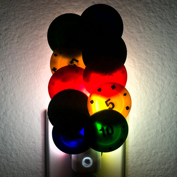 Unique Stacked Poker Chips Night Light  - Plug In LED Nightlight