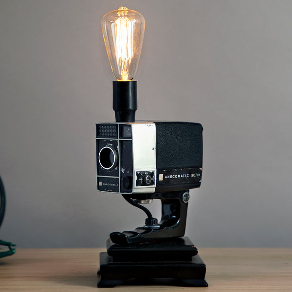 Vintage Video Camera Up-cycled One-of-a-Kind Hand Crafted Accent Lamp
