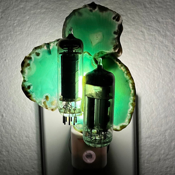 Agate Slices with Vacuum Tubes Night Light - Handcrafted / One of a Kind