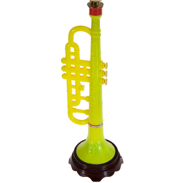 Toy Trumpet Up-cycled Lamp with New Green Lampshade
