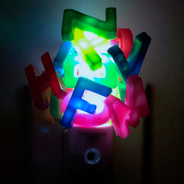Unique Hand Crafted Colored Letters Night Light - LED AutoSensor