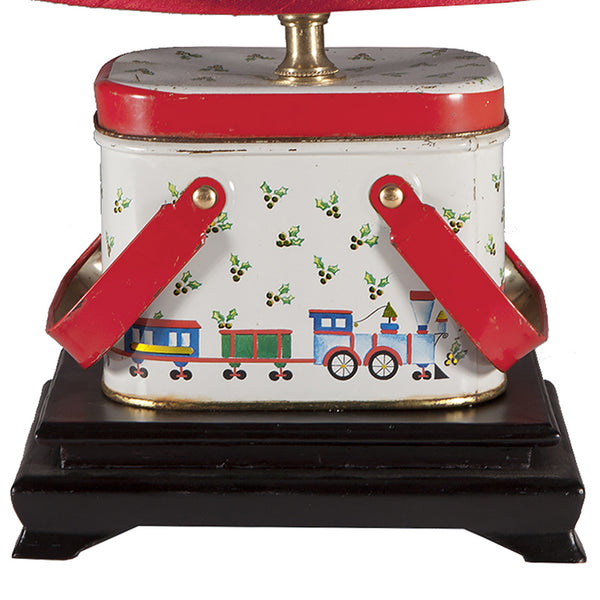 Vintage Christmas Train Tin Lamp