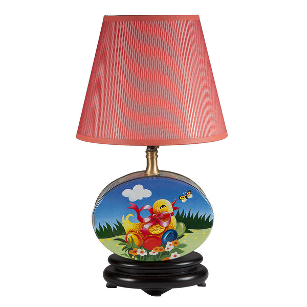 Vintage Nursery Baby Chick Tin Upcycled Lamp