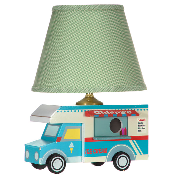 Wood Accent Lamp - Ice Cream Truck with Fabric Lamp Shade