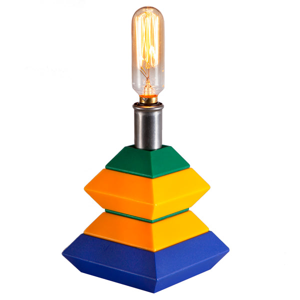 Hand Crafted Colorful Little Lamp with New Filament Lightbulb